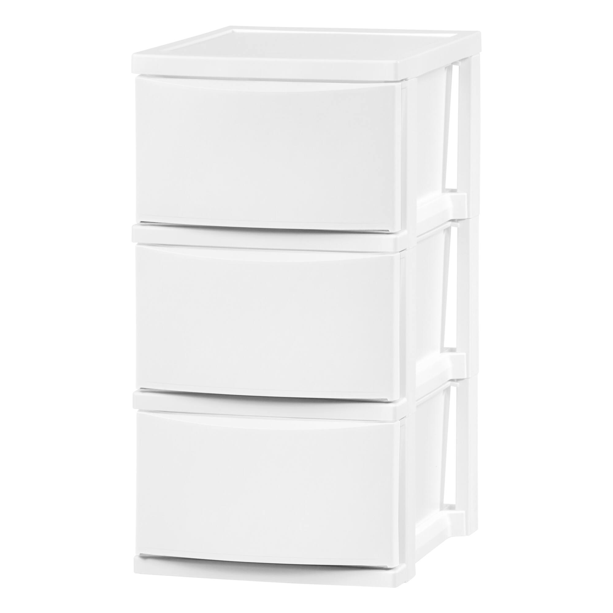 IRIS® 24.5" White 3-Drawer Narrow Plastic Storage Chests, 2ct.